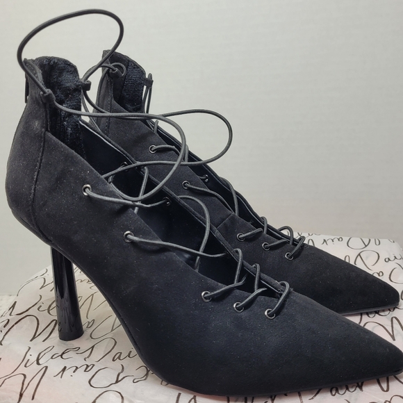 Wild Pair Witchy Black Suede Shoes 8M - Picture 5 of 10